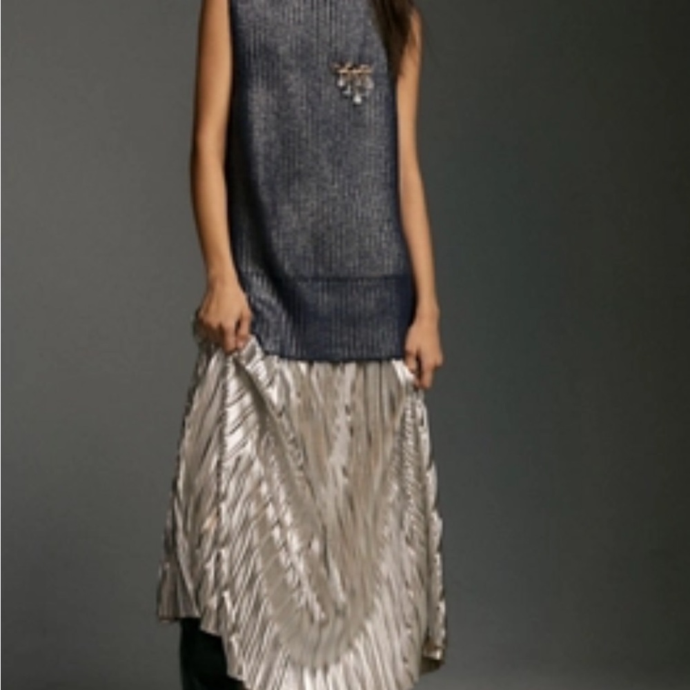 Pilcro Oversized Foil Sweater Vest